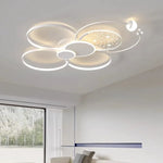 plafonnier led or moderne circulaire points lumineux blanc noir chambre salon