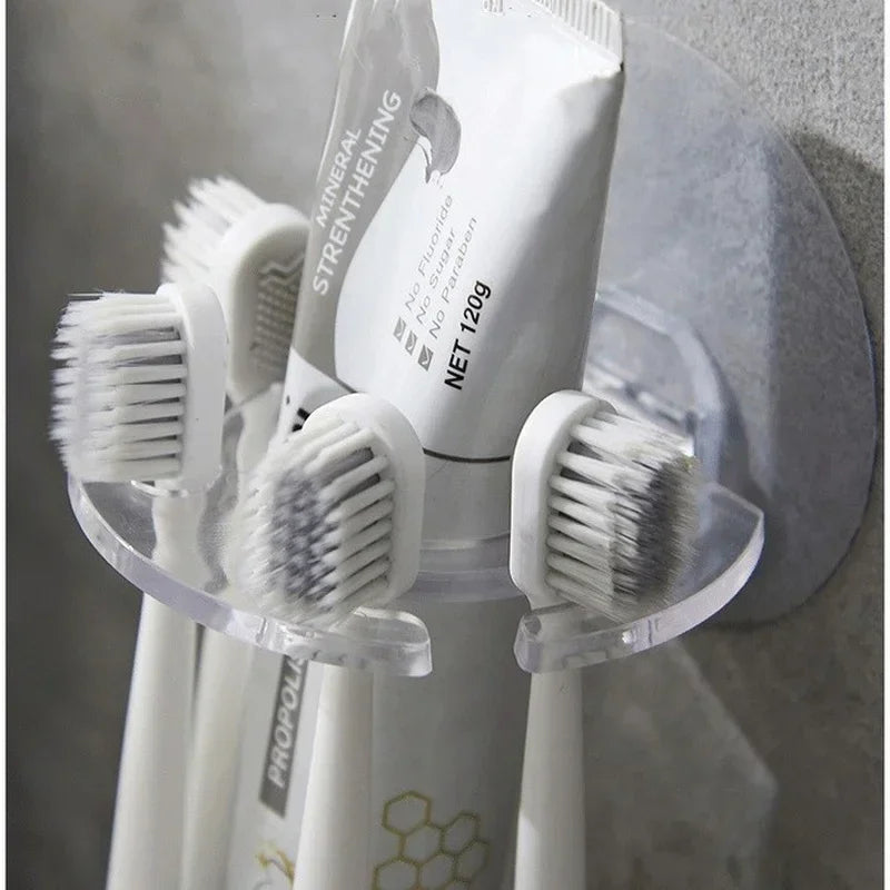 porte brosses dents transparents ventouse adhésive support mural moderne ensemble bain