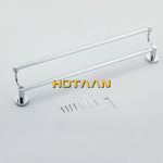 porte serviettes mural chrome acier inoxydable double barres 60cm moderne vis incluscléallen