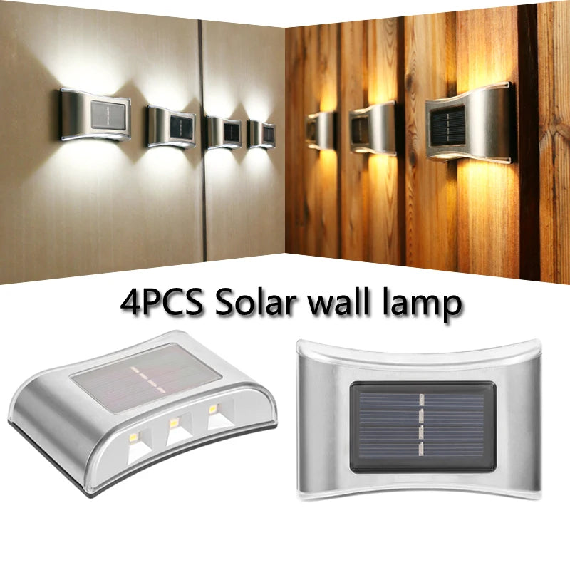 lampe murale solaire moderne argentée extérieure decoration jardin cloture gazeboextérieur