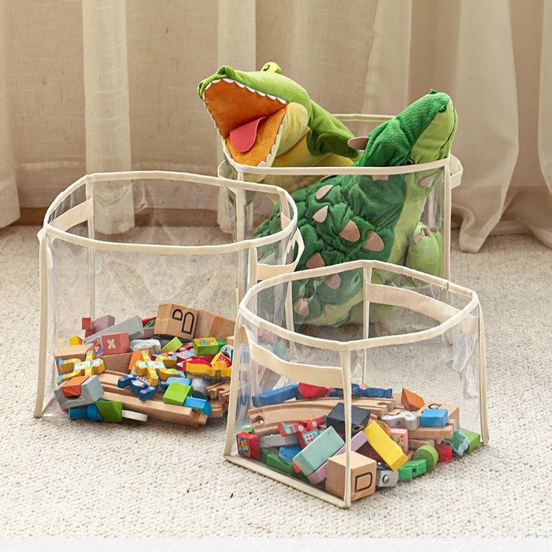 sac rangement suspendu transparent moderne grande capacité poignées détachables jouets enfants multifonctionnel