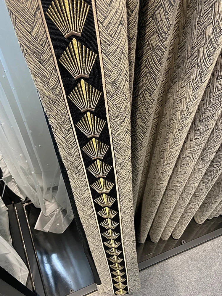 rideau moderne polyester beige rayures diagonales résistant l’eau maison opacité