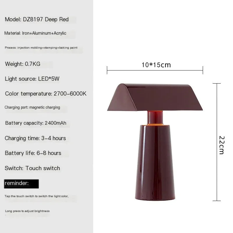 lampe table moderne minimaliste japonais rouge gris clair led intérieur maison