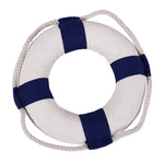 bouée sauvetage nautique décorative textile rouge bleu marine motif bandes diagonales durable maison salon