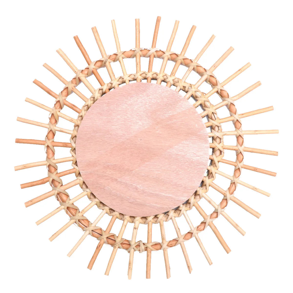 miroir wicker moderne tressé bambou finition lisse métalliques décoration salon