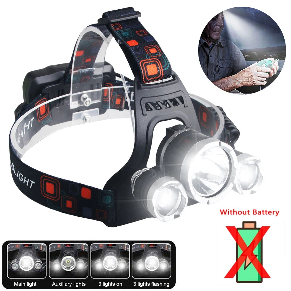 lampe frontale led noire rechargeable usb camping red verte blanche fixe ceinture