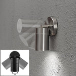 projecteur led mural extérieur noir argenté ip65 moderne surface monté verre trempé