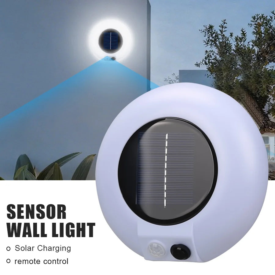 lumière solaire rue moderne noire ip65 led éclairage extérieur détecteur mouvement télécommande clips