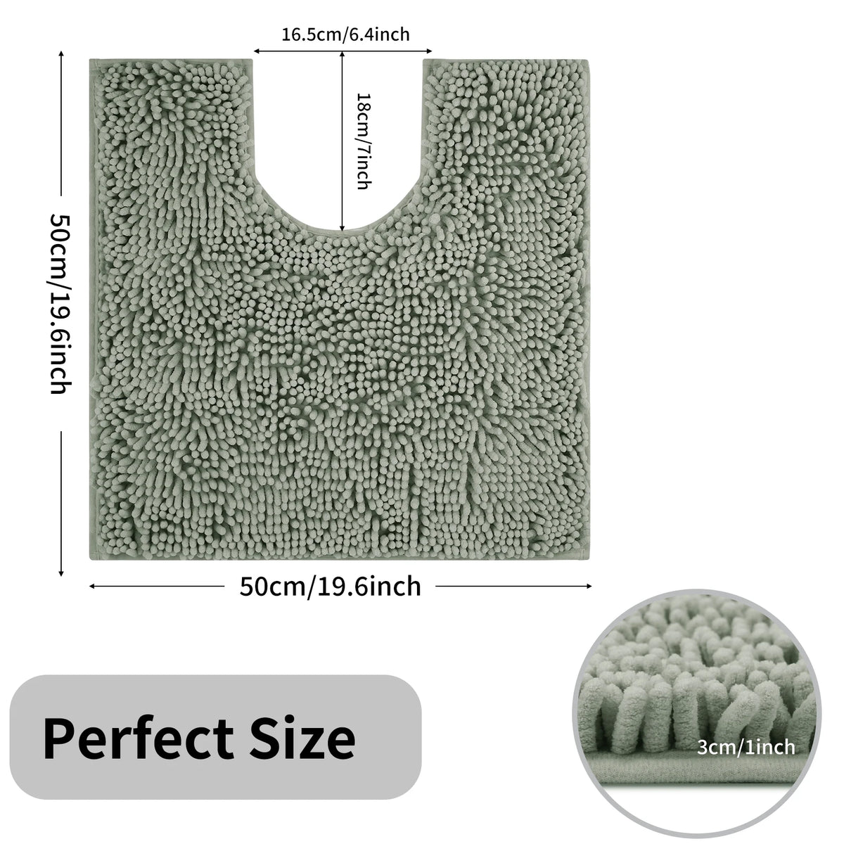 tapis bain vert pastel moderne microfibres absorbant antidérapant salle bain lavable machine doux 50cm
