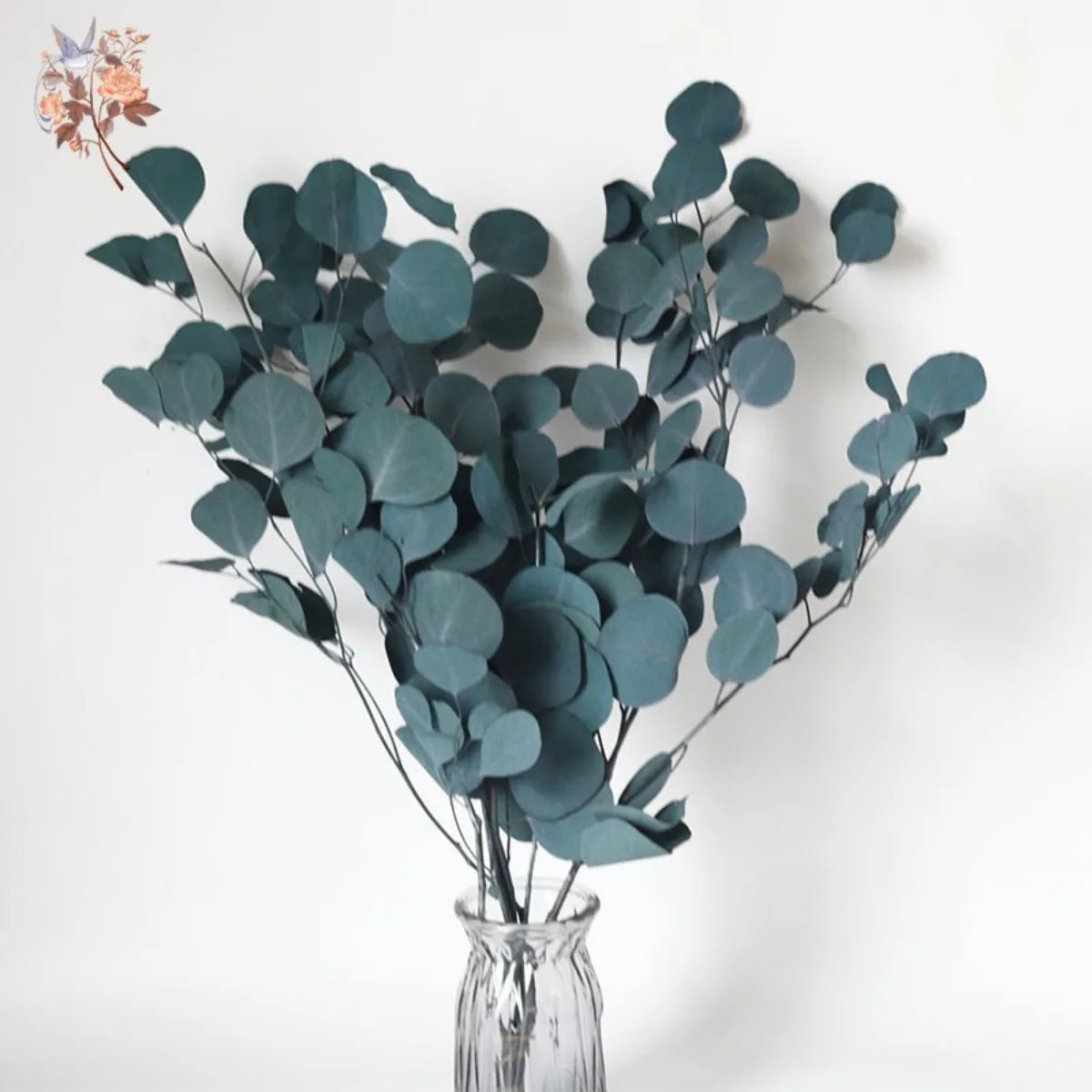 décoration intérieure bouquet fleurs séchées eucalyptus feuilles pomme naturel vert violette moderne mariage maison