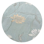 rideau bleu clair motif fleurs dorées classique occultant salon chambre fenêtre maison luxe