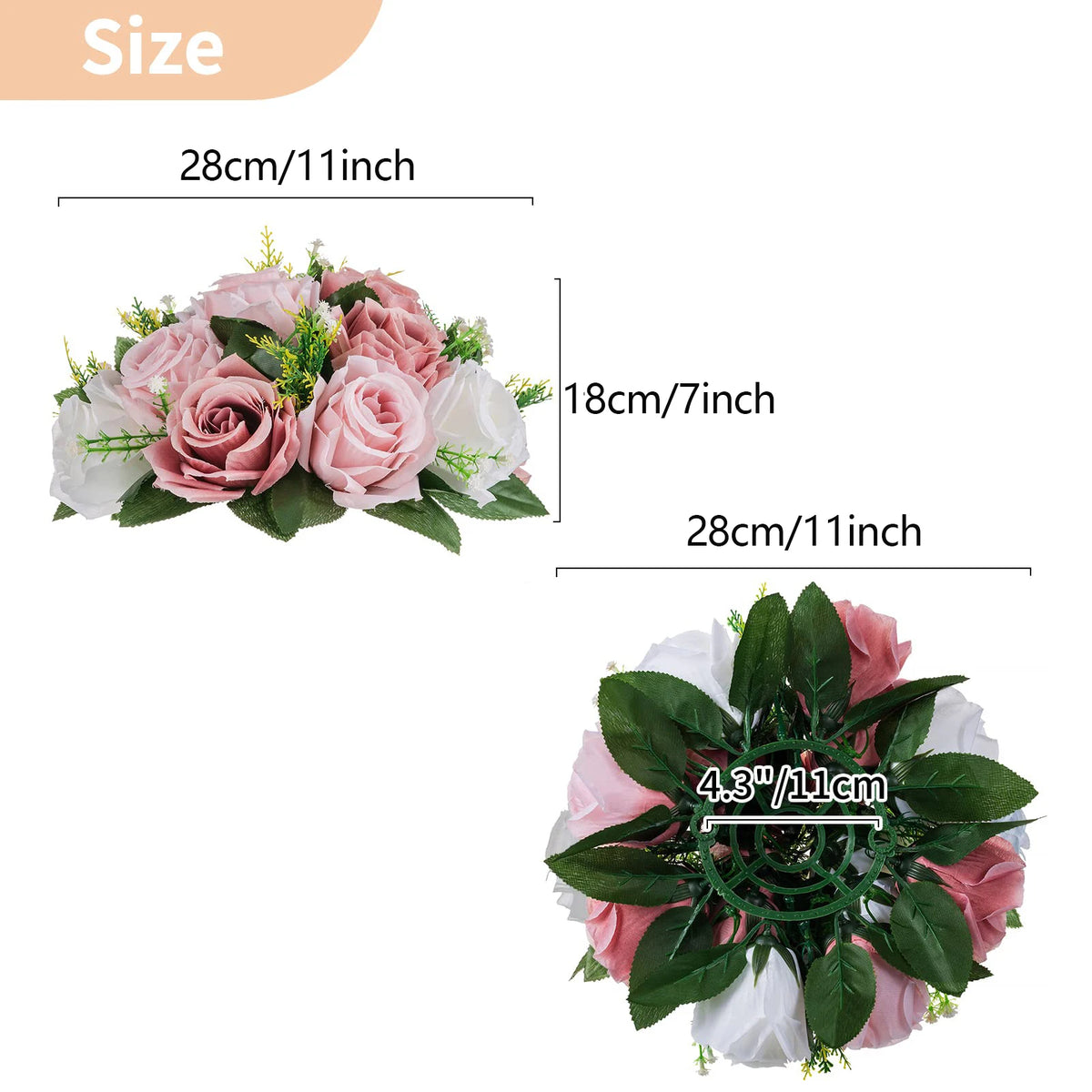 bouquet artificiel rose pâle blanc élégant intérieur mariage anniversaire baby shower