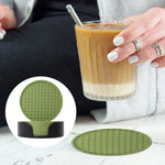 coasters acrylique noirs bleu marine modernes texture points 10cm 5cm pack pièces rangement
