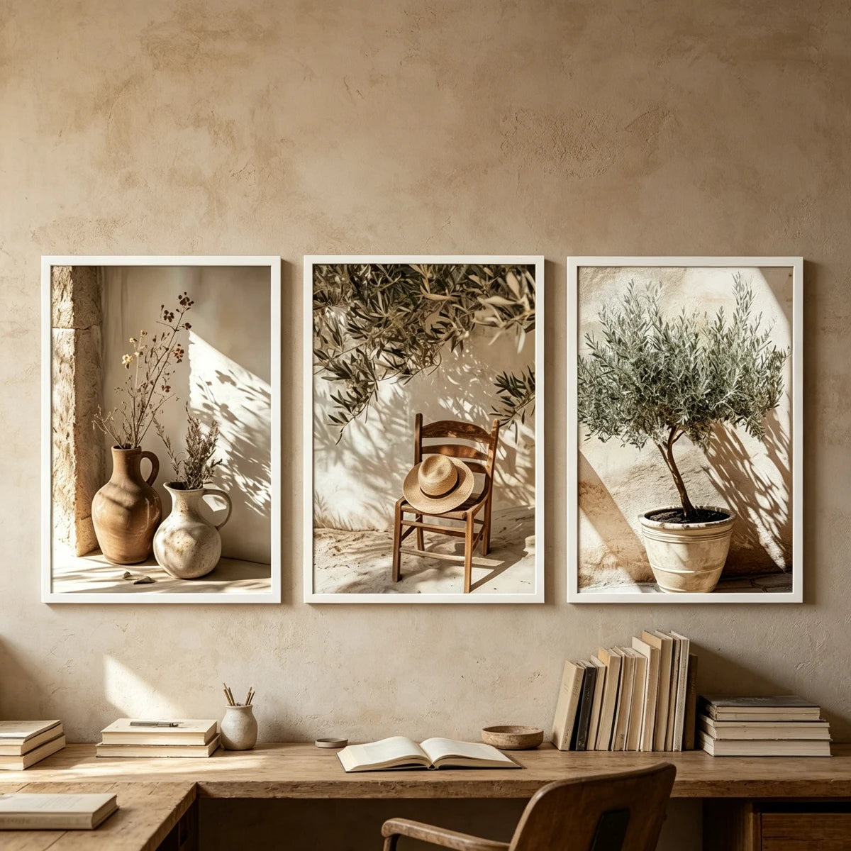 affiches paysage naturel olivier vase chaise toile minimaliste rustique sans cadre 30x40cm 40x60cm
