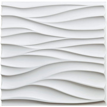 décoration murale moderne panneau 3d blanc rayures ondulées pvc autoadhésif intérieur 30x30cm