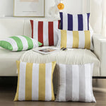 housse coussin extérieure imperméable polyester moderne motif rayé noir blanc 30x50cm 45x45cm