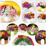 bouquets fleurs artificielles violettes rouge rose jaunes blanches decoration maison moderne minimalisteintérieur