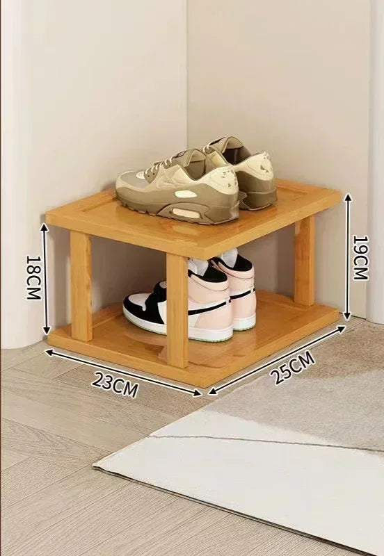 étagère chaussures bois naturel moderne étages rangement porte maison