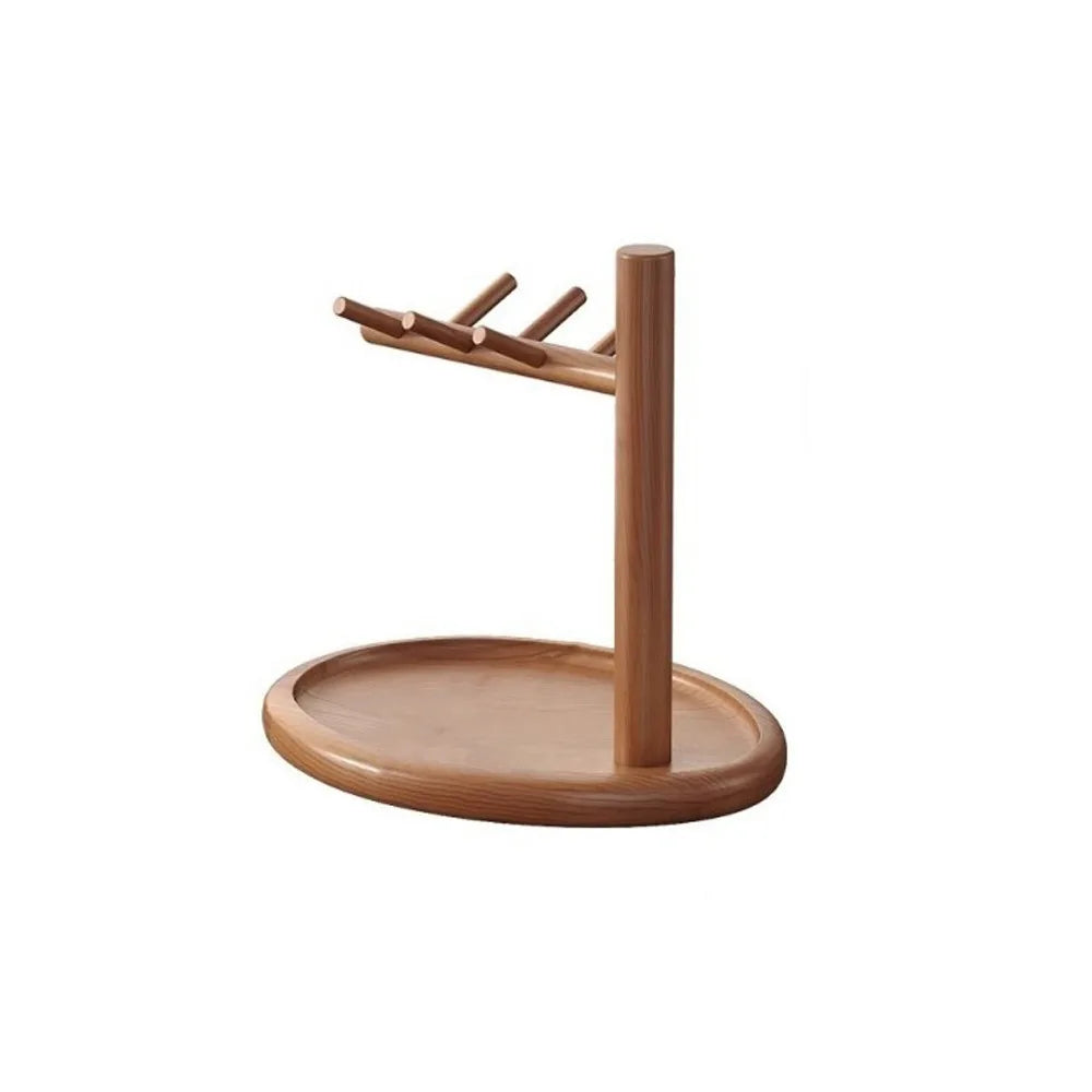 support rangement multifonctionnel bois naturel moderne porte bijoux cosmétiques marron clair sans fixation visible