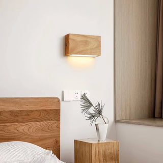 Applique murale en bois style japonais escalier - Lampe LED moderne pour chambre et salon