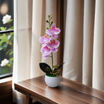 Décoration intérieure orchidée artificielle pot blanc violette bleue blanche minimaliste moderne
