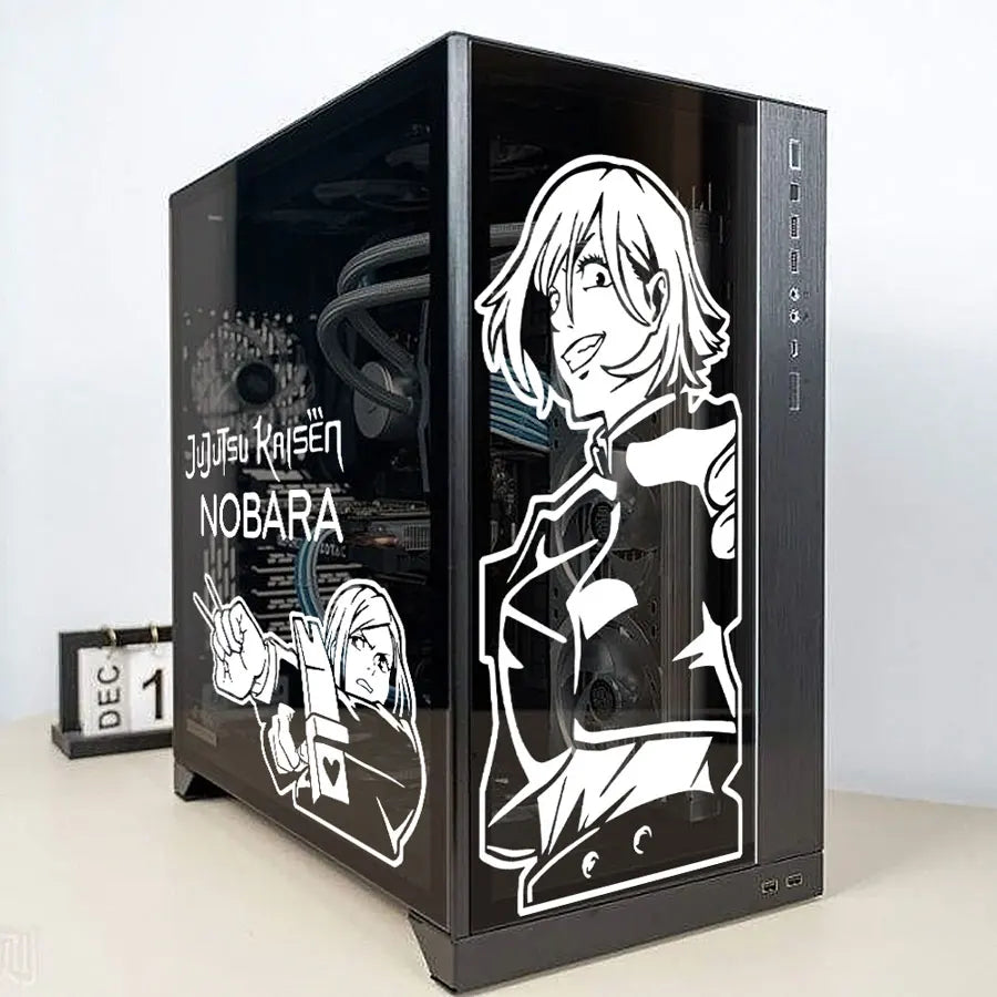 autocollants graphiques anime gojo yuji blanc noir décoration boîte rangement modernes stickers opaques