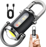 lampe poche rechargeable 800 lumens keychain noir anneaux porte clés modes contrôle moderne compact