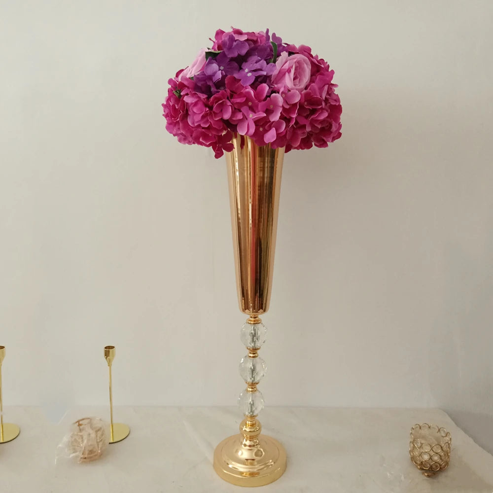 vases or transparents classiques bouquet fleurs artificielles rose violet maison événements decoration