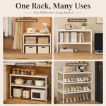 étagère modulable blanche métal réglable moderne rangement armoire blanc mat pieds boîtes rangement