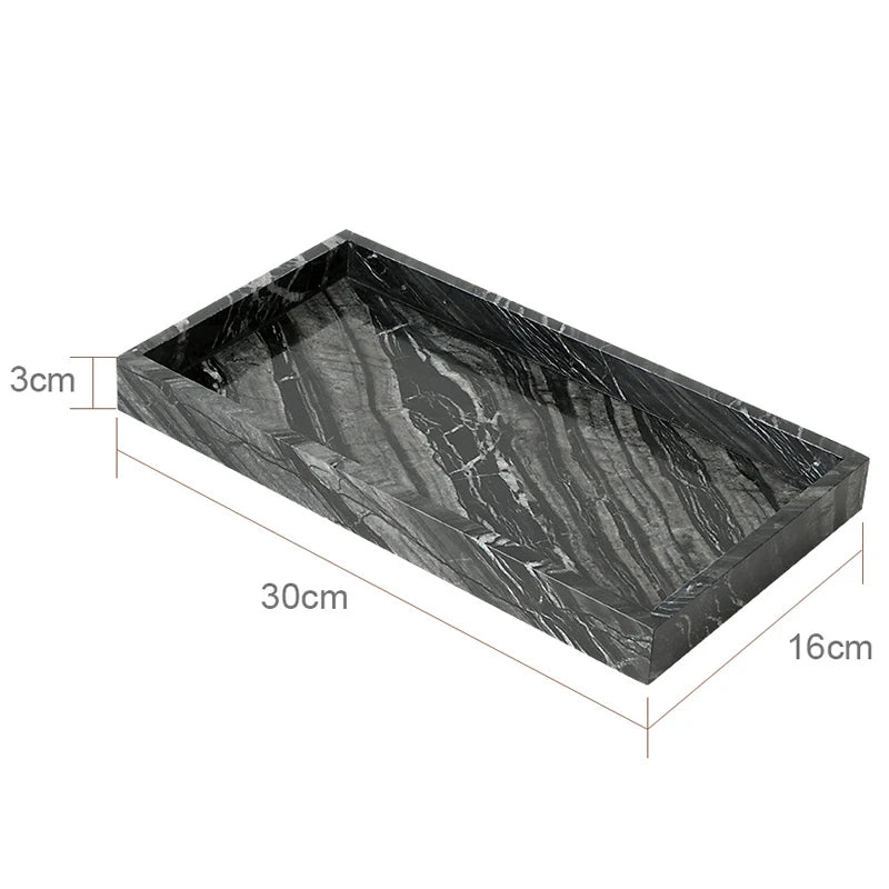 ensemble accessoires salle bain marbre noir rangement brosse dents dentifrice moderne luxe