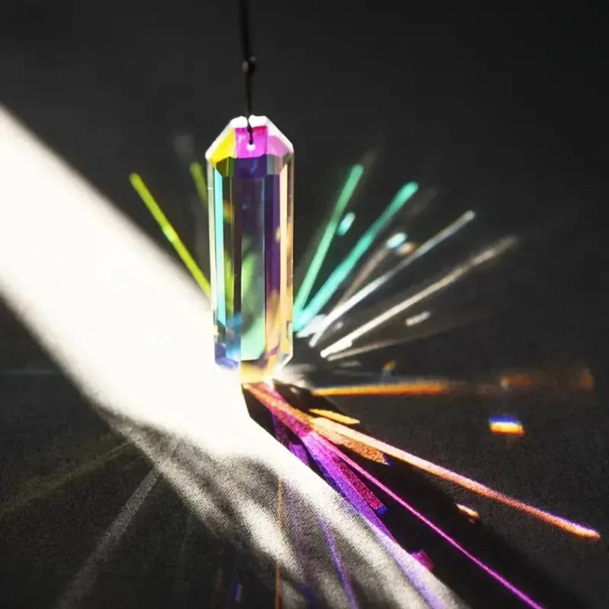 pendentif multicolore prismatique transparent cristal ornements suspendus jardin décoration facettée lumineuse deux pièces