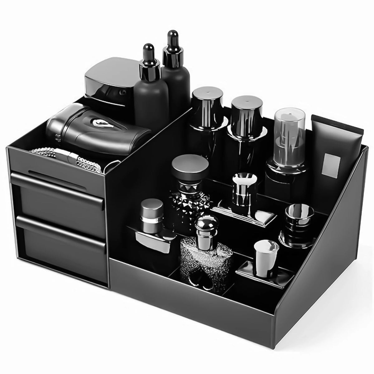 organisateur maquillage transparent palette fards crème yeux rouge lèvres fond teint poudre compacte outils