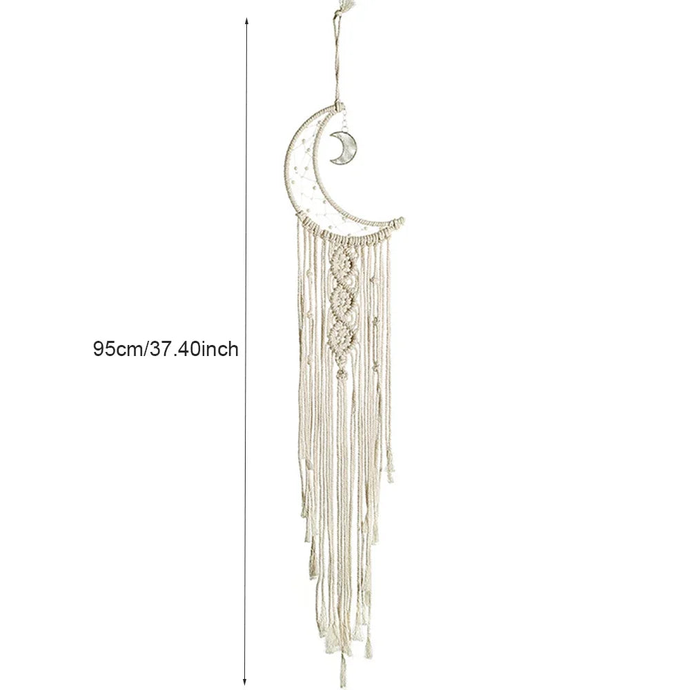 décoration murale dreamcatcher macramé franges boho occasion eid beigeclair