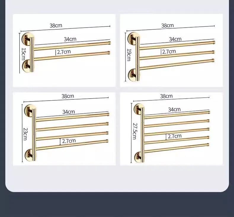 porte serviettes mural or quatre barres moderne serviettes bain multicolore fixations murales minimalistes
