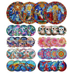 Napperon en bois avec motif colibri détaillé peinture diamant