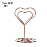 pinces papier cœur diamant moderne or rose argenté métal décoratif cartes notes support