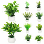 plantes artificielles vertes moderne pot blanc décoration extérieur feuilles simples anniversaire exposition réaliste