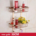 étagère salle bain double niveau or chrome moderne minimaliste clips inclusion vis écrous