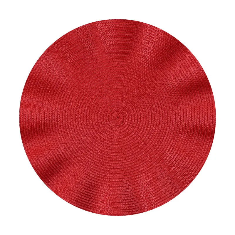placemats ronds tissu rayures concentriques moderne rose doré rouge gris beige orange festive