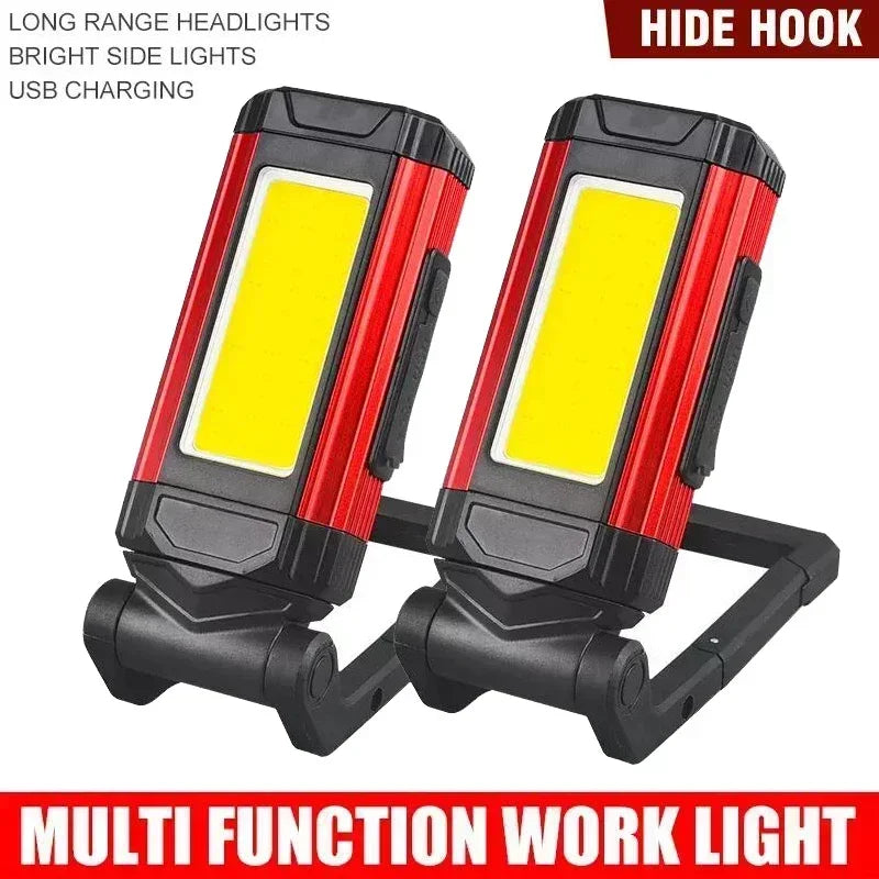 lampe travail rechargeable led usb clips magnétiques étanche modes lumière portable camping
