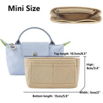 organisateur sac main réutilisable simili cuir bleu clair beige vert marron classique poche intérieure