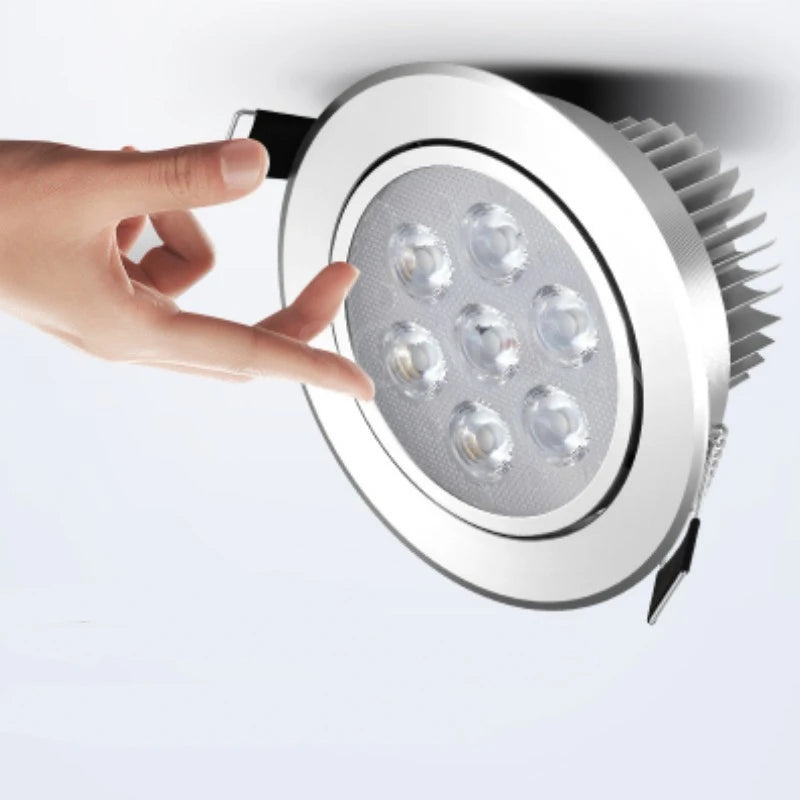 spot led encastrable aluminium argenté moderne éclairage intérieur cuisine salon salon chambre moderne