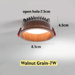 Spot LED grain bois vintage 7W 12W moderne rétro clips aluminium