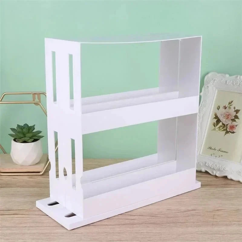 étagère épices rotative blanche moderne niveaux réutilisable fixations adhésives condiments médicaments kitchen organizers