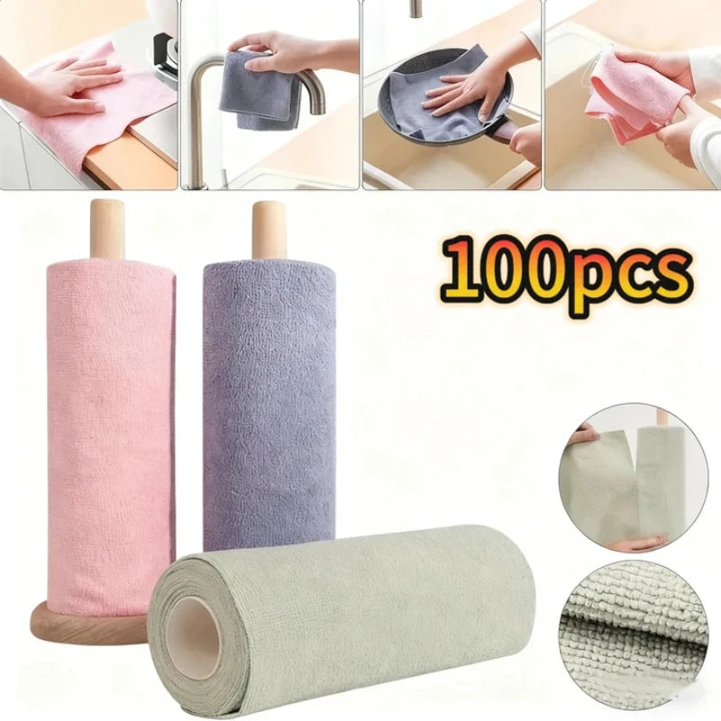 lingettes nettoyage réutilisables microfibre rose gris vert durables machine laver