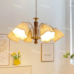 lampe suspendue or plissée classique ampoules abat jour vintage chambre salon