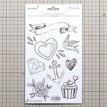 sticker aquarelle fleurs rubans coeurs diamant ancre cupcake oiseau flèche texte be mine forever