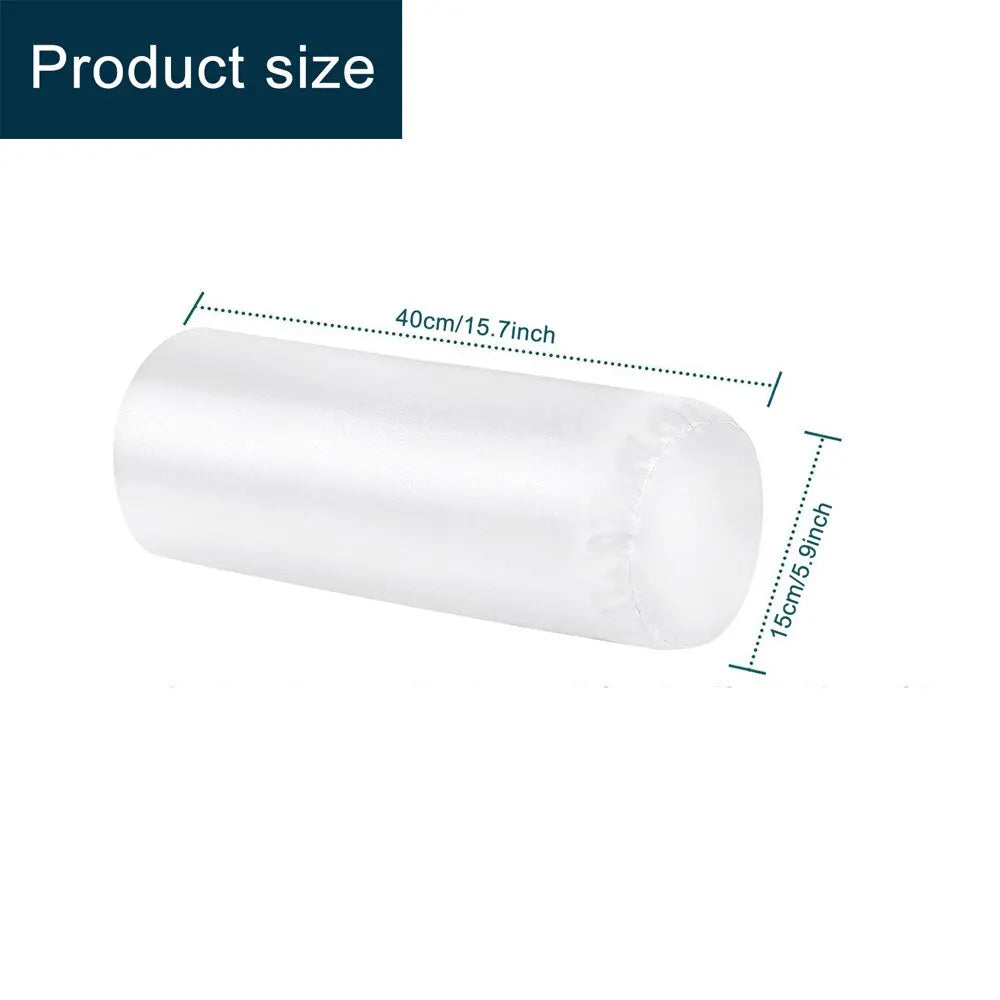coussin voyage literie cou blanc satiné antistatique minimaliste moderne 40cm 15cm