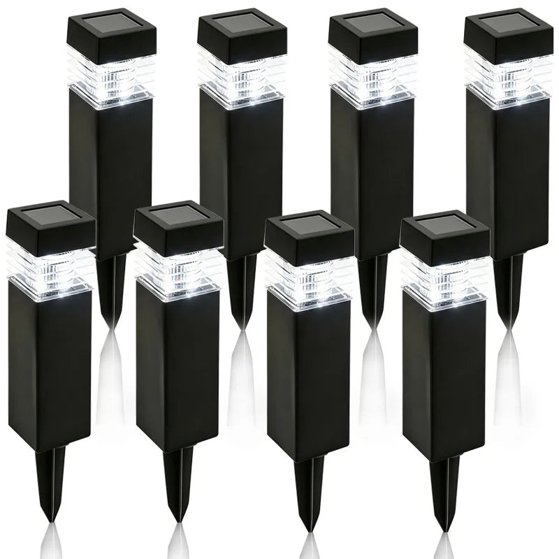 lampes solaires extérieures led modernes noires ip65 allée jardin étanches 249lm 2000lm