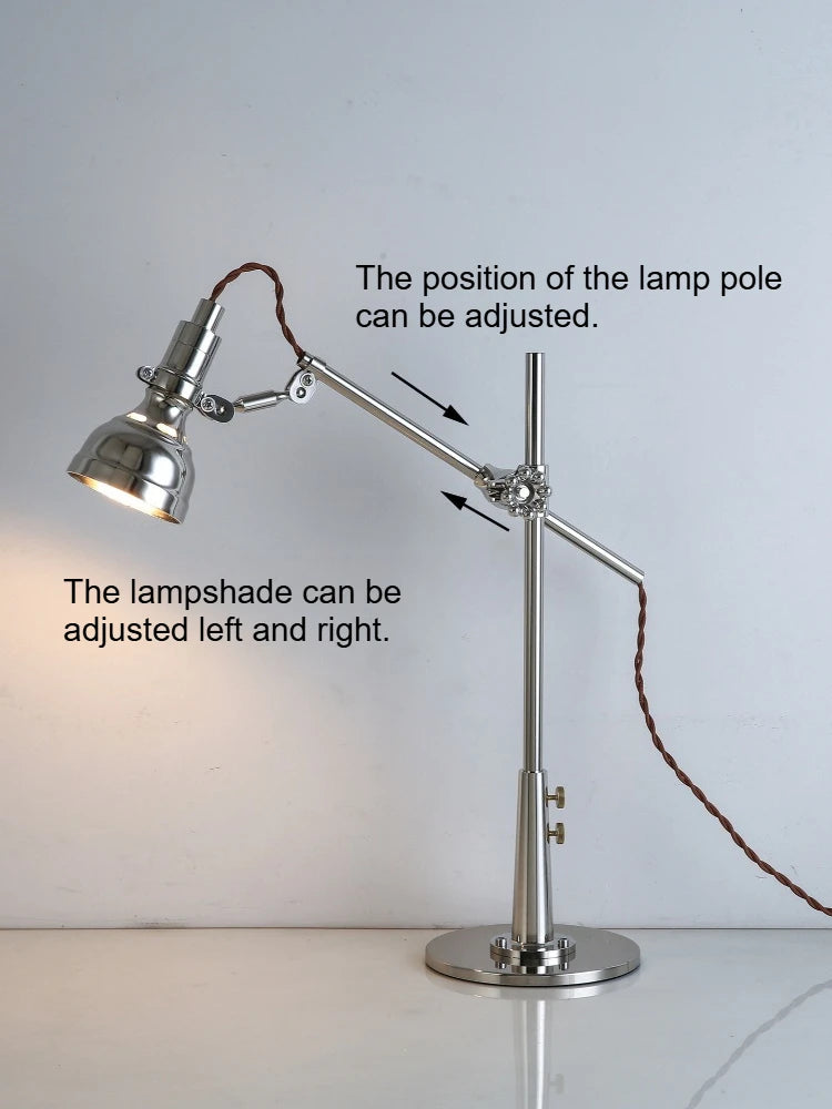 lampe articulée argentée industrielle led fixée mur éclairage quotidien moderne